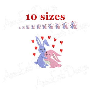 Bunny Couple embroidery design. Love embroidery. Valentines day embroidery design. Wedding Embroidery. Bunny Embroidery Design. Cute Bunny.