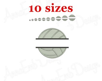 Split Volleyball Machine Embroidery Design (Instant Download)