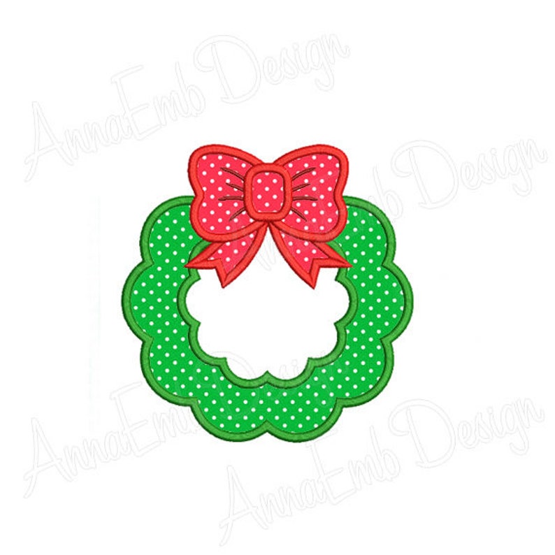 Christmas Wreath Applique Embroidery Design Wreath Mini Etsy