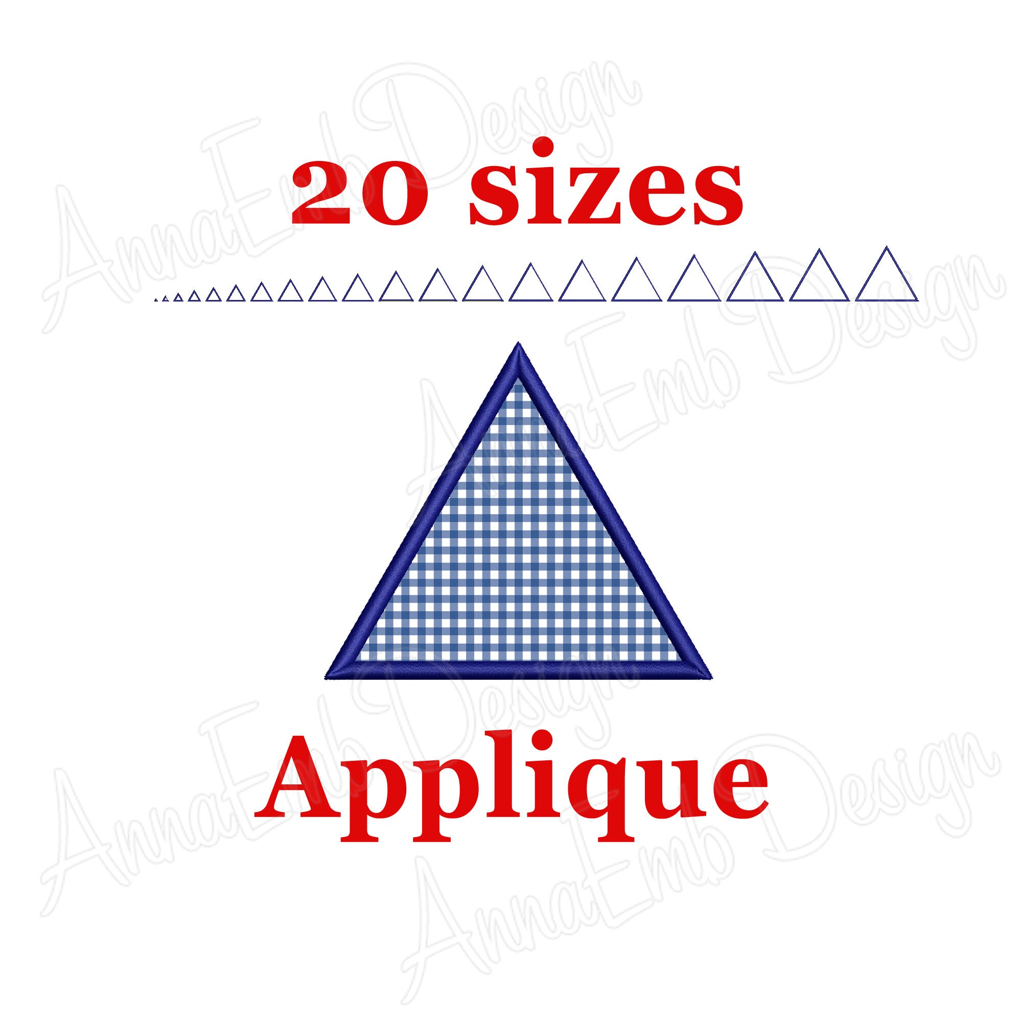 Triangle Applique Embroidery Design. Triangle Monogram Etsy