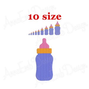 Baby Fläschchen Stickdatei. Stickdatei für die Stickmaschine. Babyflasche Silhouette. Baby Fläschchen mini Embroidery. Stickdatei für die Stickmaschine.