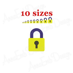 Door Lock Embroidery design. Lock mini Embroidery. Machine Embroidery Design. Lock Silhouette. Lock design.