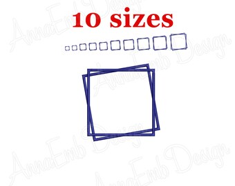 Square Frame Embroidery Design, Basic Shape (Instant Download)