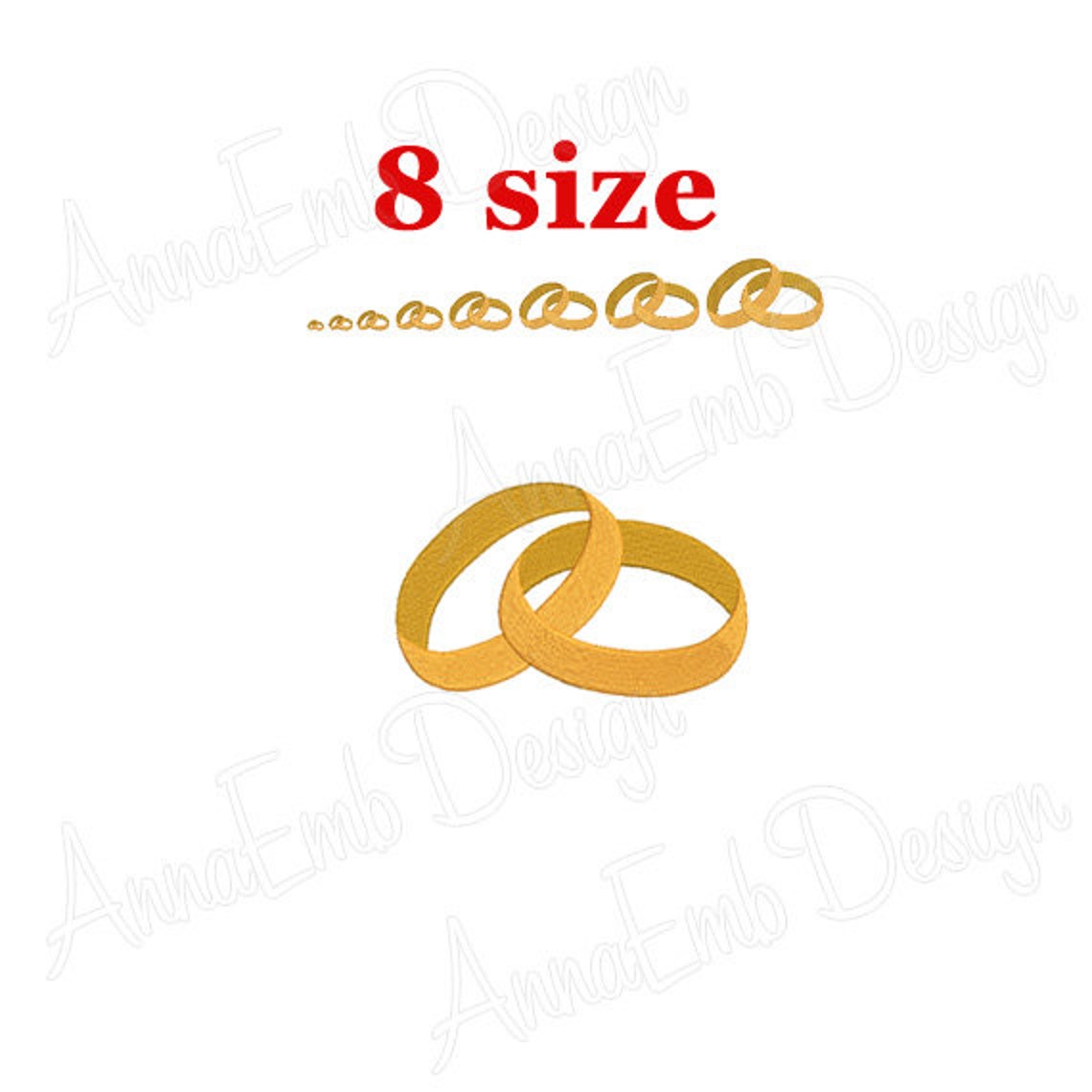 Wedding Rings Embroidery Design. Wedding Rings Silhouette Etsy