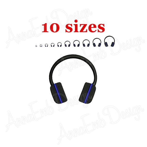Headphones Embroidery Design. Headphones Silhouette. Machine Etsy