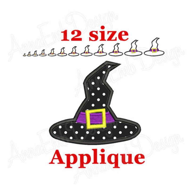 Witch Hat Applique Embroidery Design. Witch Hat Mini Etsy