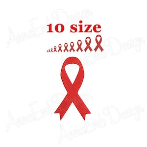 Cancer Awareness Ribbon Stickdatei. Krebs Band Silhouette. Awareness Ribbon mini Stickerei. Stickdatei für die Stickmaschine.