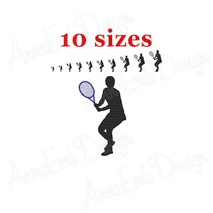 Conception de broderie de joueur de tennis. Dessins de broderie machine. Conception sportive. Mini-joueur de tennis. Broderie tennis. Motif de broderie Tennis