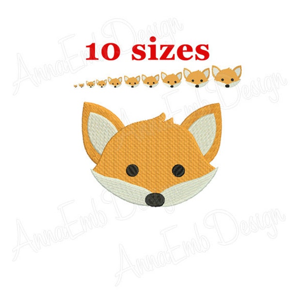 Fox Stickerei Design. Fox Design. Mini Fox. Maschinentechnik. Tierstickerei. Waldtiere. Fuchskopf.