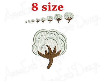 Cotton Ball Embroidery Design. Cotton Plant Design. Cotton Branches. Cotton Ball mini. Machine Embroidery Design. Cotton Silhouette.