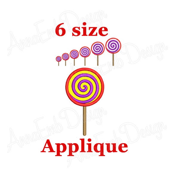 Lollipop Applique Design. Lollipop Embroidery Design. Lollipop 