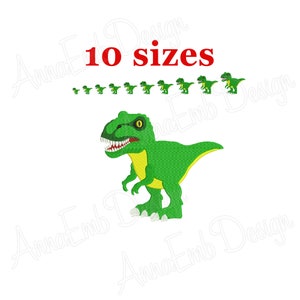 T-Rex Dinosaur ricamo design. Design del ricamo del tirannosauro. T-Rex Silhouette. Design del ricamo a macchina. Punto pieno di dinosauro