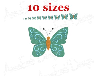 Butterfly Silhouette Machine Embroidery Design (Instant Download)