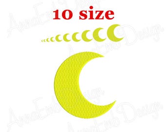 Moon Embroidery Design. Moon Silhouette Embroidery design. Moon Design. Mini Moon. Baby Embroidery. Machine embroidery design.