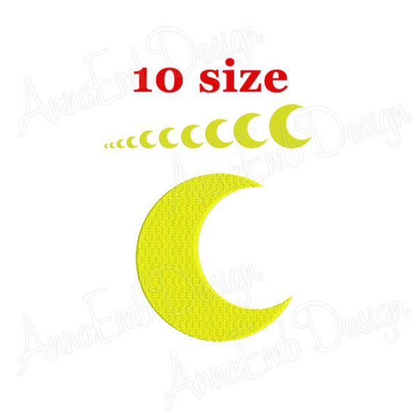 Moon Embroidery Design. Moon Silhouette Embroidery design. Moon Design. Mini Moon. Baby Embroidery. Machine embroidery design.