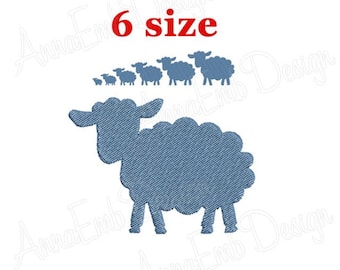 Sheep Embroidery design. Sheep Silhouette. Lamb Silhouette. Sheep mini Embroidery. Sheep design. Farm Embroidery. Machine Embroidery Design.