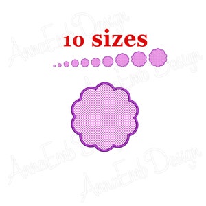 Scallop Circle embroidery design. Motif Scallop. Scalloped Frame Design. Mini Scallop Circle. Scallop embroidery design.