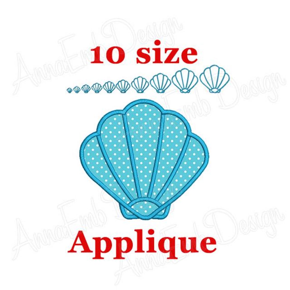 Sea Shell Applique Embroidery Design. Mini Shell. Seashell Design ...