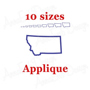 Montana Applique Embroidery Design. Montana Embroidery Design. Montana state Design. Machine Embroidery. Montana Mini.