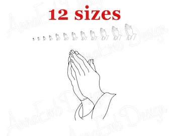 Praying Hands Embroidery Design, Mini Prayer (Instant Download)