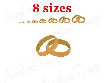 Wedding Rings Embroidery Design. Wedding Rings Silhouette Embroidery. Wedding Rings Design. Mini Wedding Rings. Machine embroidery design.