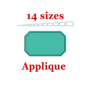 Rectangle Applique Embroidery Design. Rectangle Monogram Applique. Rectangle mini Embroidery. Rectangle Embroidery Design. Basic Shape.