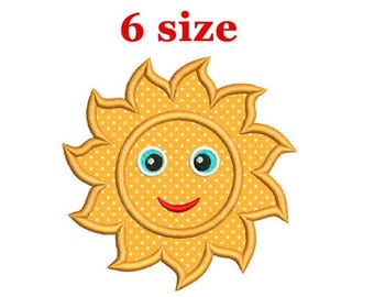 Sun Applique Embroidery Design. Sun Mini Applique Sun Embroidery. Summer Embroidery. Sunshine Design. For girls. For boys.