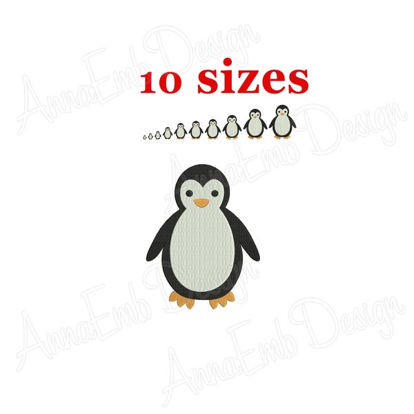 Penguin Embroidery Design. Penguin Mini Embroidery. Machine Embroidery Design. Penguin Silhouette. Animal Embroidery Design.