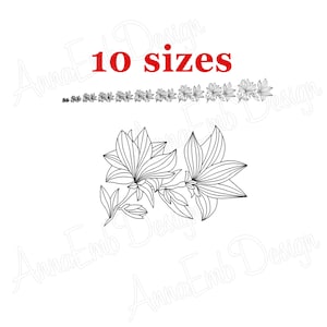 Magnolia embroidery design. Machine Embroidery Design. Magnolia Design. Magnolia redwork. Mini flower Embroidery Design.