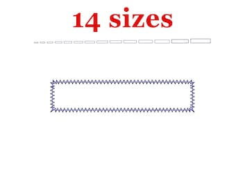 Zig zag Rectangle Embroidery Design. Machine Embroidery Design. Mini Rectangle Frame Embroidery Zig zag Border Embroidery Design