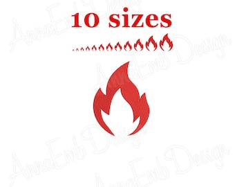 Flame Embroidery Design. Flame Silhouette Embroidery design. Flame Design. Mini Flame . Machine embroidery design. Camp Fire Embroidery.