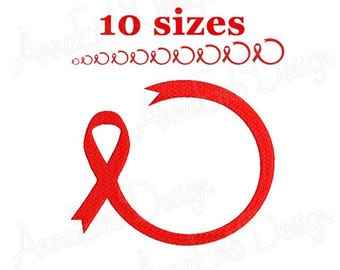 Cancer Awareness Ribbon Embroidery Design (Instant Download)