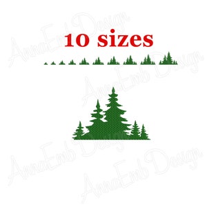 Design ricamo albero. Design ricamo da campeggio. Albero mini. Siluetta albero. Albero di Natale Design. Ricamo macchina. Alberi sempreverdi.