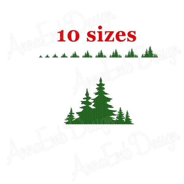 Tree Embroidery Design. Camping Embroidery Design. Tree mini. Tree Silhouette. Christmas tree Design. Machine Embroidery. Evergreen Trees.