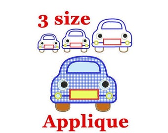 Car Applique Embroidery Design, Transportation Theme (Instant Download)