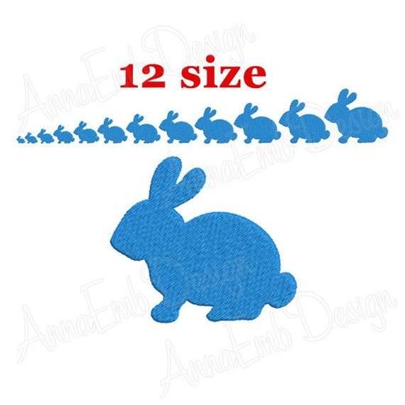 Bunny Embroidery Design. Silhouette Easter Rabbit. Easter Design. Easter Bunny Design. Silhouette Rabbit. Bunny filled. Mini Bunny