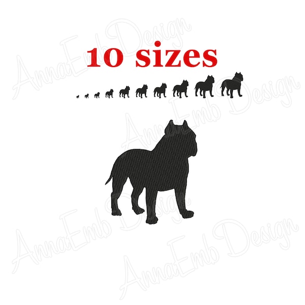 Pitbull embroidery design. Puppy Embroidery Design. Machine embroidery design. Pitbull Silhouette Puppy Silhouette American Pit Bull Terrier