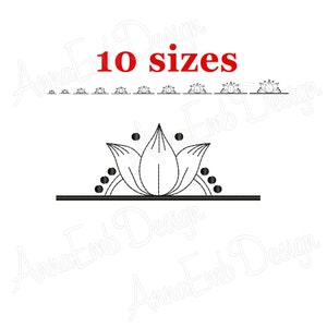 Lotus Flower embroidery design. Machine embroidery design. Mini Lotus. Yoga embroidery design. Frame Border Embroidery. Lotus embroidery.