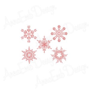 Redwork Snowflake Snowflake Embroidery Machine Design. Redwork Patterns. Cristmas ...