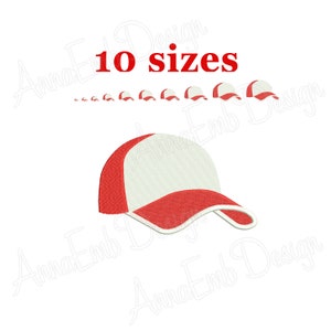 Disegno di ricamo con cappuccio da baseball. Baseball Cap Silhouette. Mini Baseball Cap Ricamo. Design del cappuccio da baseball. Ricamo macchina