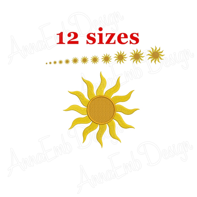 Sun Machine Embroidery Design, Mini Sunshine Pattern (instant Download ...