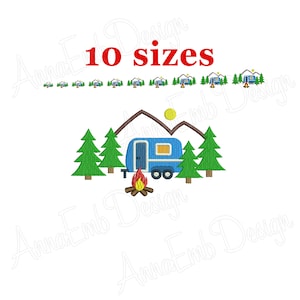 Camper Trailer Embroidery. Camping trailer embroidery design. Travel Trailer embroidery. Machine embroidery design. Camper Embroidery