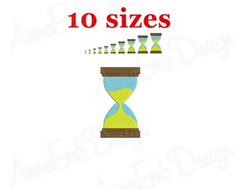 Hourglass Embroidery Design, Mini Sand Timer (Digital Download)