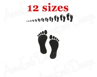 Feet Embroidery Design. Machine Embroidery Design. Mini Feet Embroidery Design. Footprint. Filled Stitch Design. Foot Embroidery Design.