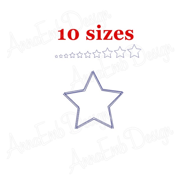 Star Embroidery Design. Machine Embroidery Design. Mini Star Embroidery Design. Basic shape. Star Embroidery Design.