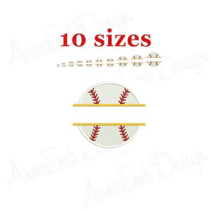 Split Baseball Embroidery Design, Mini Baseball (Instant Download)