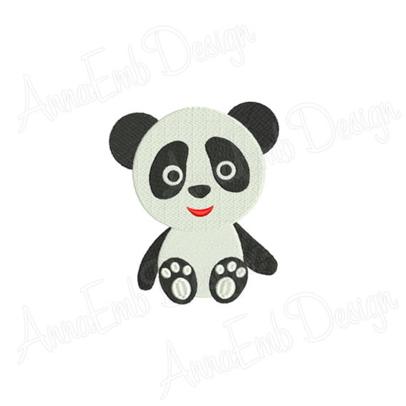 Panda Bear Embroidery Design. Panda Silhouette Embroidery | Etsy