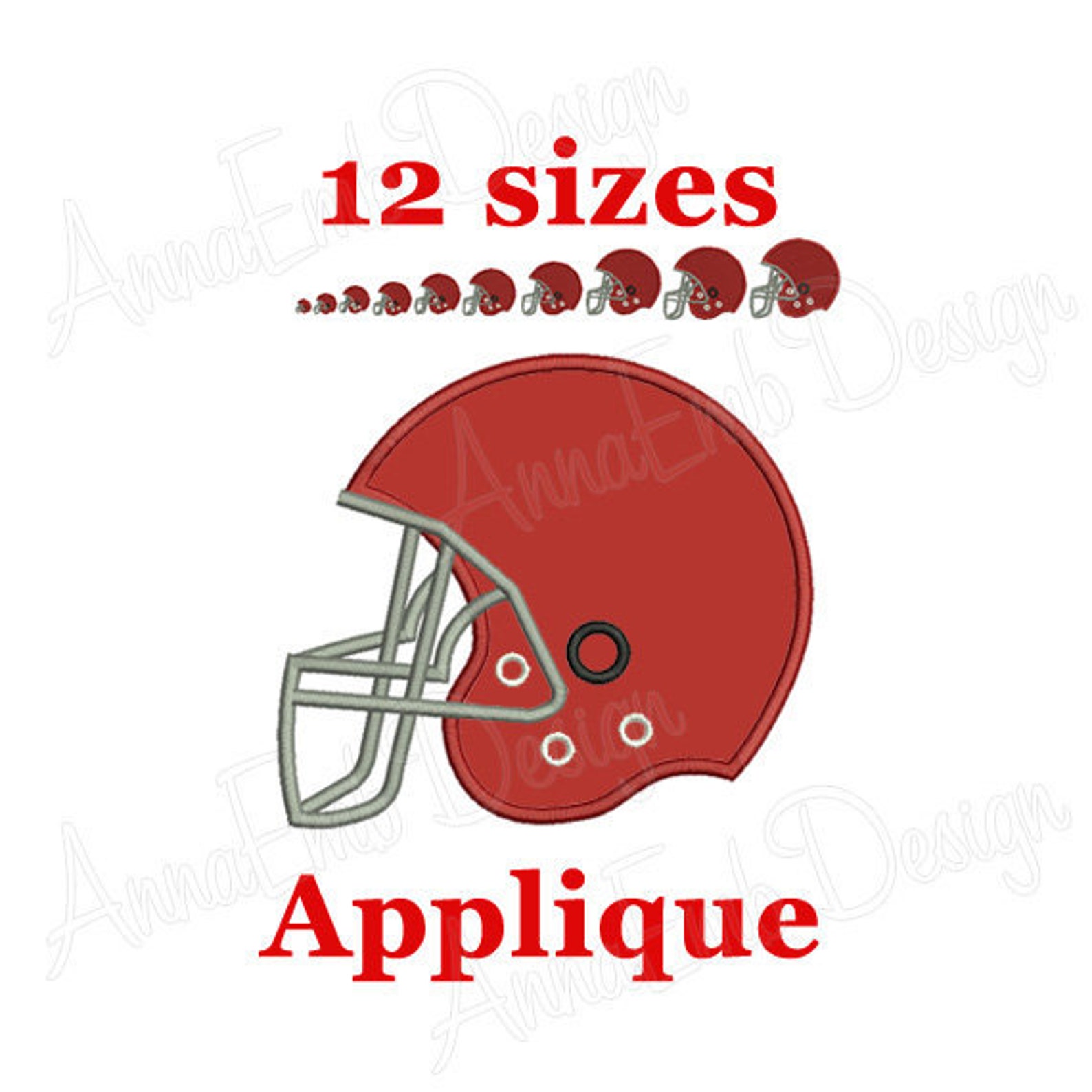 Football Helmet Applique Embroidery Design. Mini Football Etsy