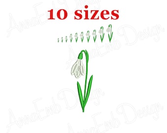 Snowdrop Flower Machine Embroidery Design (Instant Download)