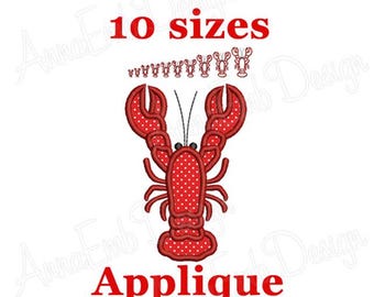 Lobster Applique Embroidery Design (Digital Download)